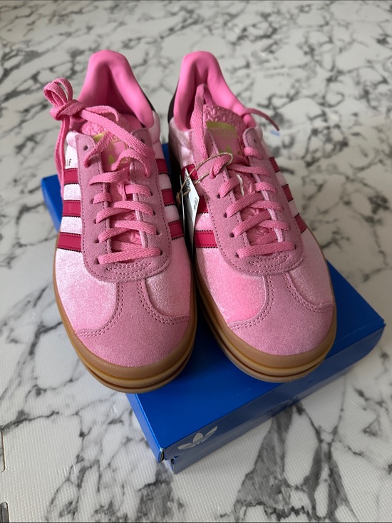adidas Shoes - Platform Adidas Gazelle Bold Pink Suede Low-Top Sneakers with Gum Sole